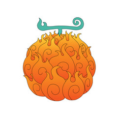 Vector illustration of orange flame fruit isolated on white background