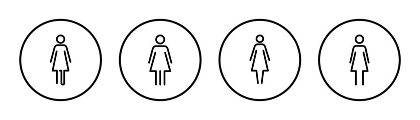Female icon set illustration. woman sign and symbol