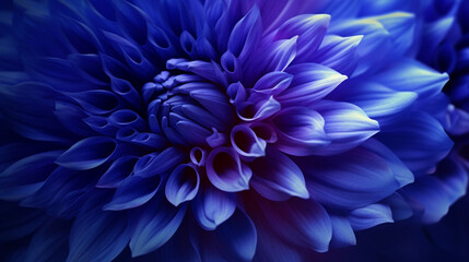 Abstract background. Blue flower, close up. Modern backdrop, screensaver, wallpaper.  Generative AI