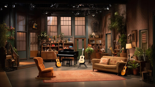 1990s Sitcom TV set