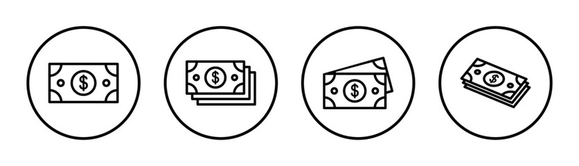 Money icon set illustration. Money sign and symbol
