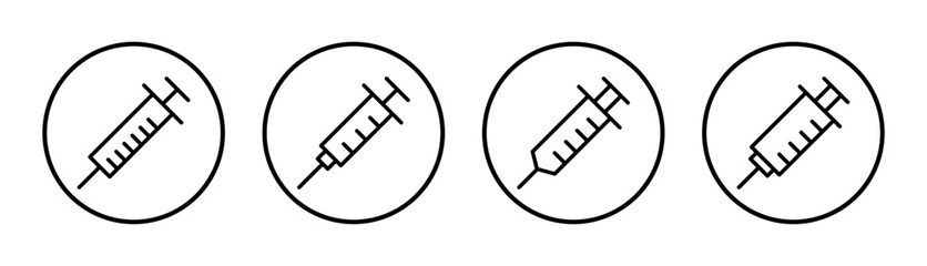 Syringe icon set illustration. injection sign and symbol. vaccine icon