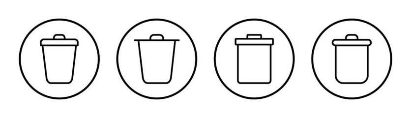 Trash icon set illustration. trash can icon. delete sign and symbol.