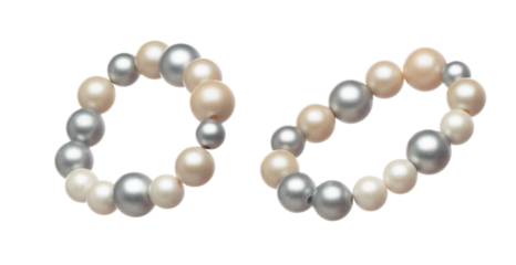 Fashion deep sea pearl bracelet with beautiful work detail is value. Luxury deep sea pearl bangle bracelet is fashion trend and fly in air. White background isolated