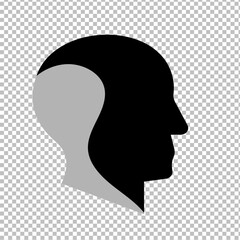 Human Head Silhouette on transparent background