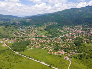 Fototapeta na wymiar Aerial view of Vitosha Mountain near Village of Rudartsi, Bulgaria