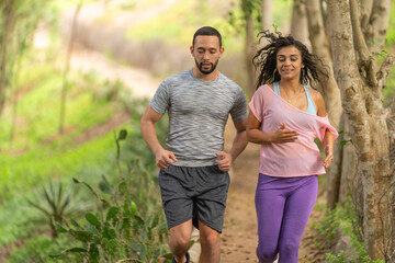 Happy friends training for the race