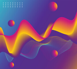  Colorful bright modern 3D background, Rainbow liquid gradient shapes, Abstract vector for banners, brochures, templates