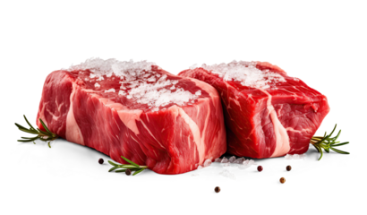 Raw beef meat. Ai . Cutout on transparent