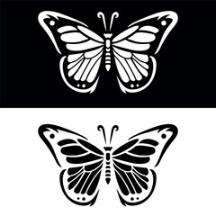 Butterfly cut out silhouette stylized vector