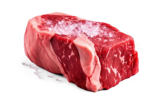 Raw beef meat. Ai . Cutout on transparent