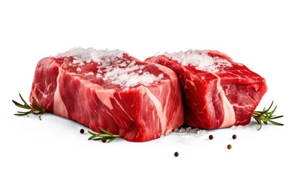 Raw beef meat. Ai . Cutout on transparent