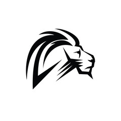 lion side face logo