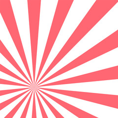 Pattern red rays white background. Sun rays background. Vector illustration.
