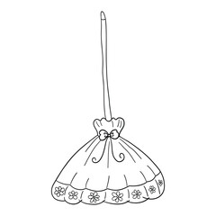 halloween cartoon witch hat, broom, bone, skull cute hand drawing. 