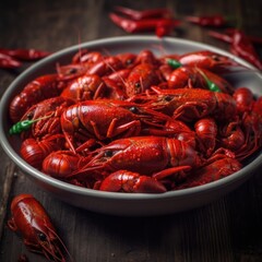 red lobster on a wooden table