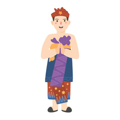 man wearing payas agung traditional dress