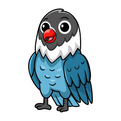 Cute slaty blue love bird cartoon