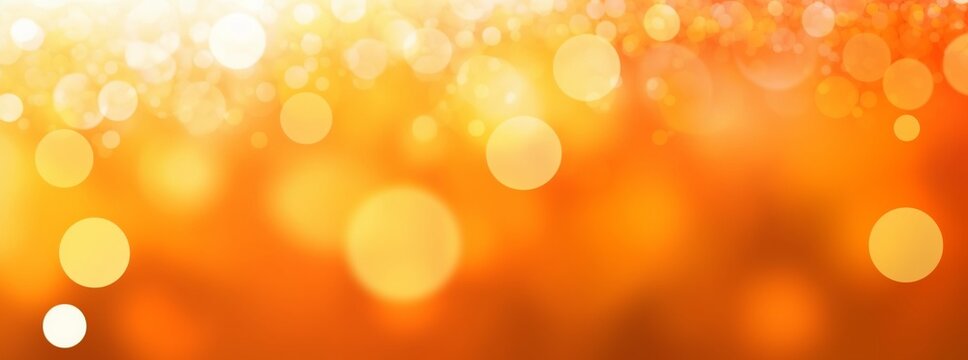 An orange light bokeh background in the style of yellow and gold. Created with Generative AI technology