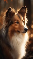 Shetland Sheepdog dog cinematic background