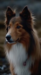 Shetland Sheepdog dog cinematic background