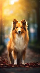 Shetland Sheepdog dog cinematic background
