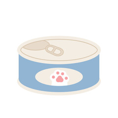 cat supplies. Cat food can.