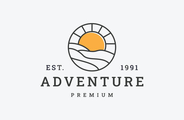 Adventure logo vector icon illustration hipster vintage retro .