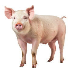 Pig Isolated on Transparent Background - Generative AI  
