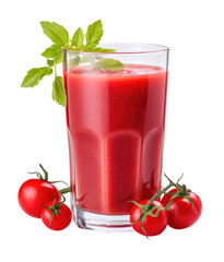 Tomato Juice Isolated on Transparent Background - Generative AI 
