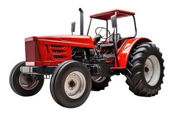 Red Tractor Isolated on Transparent Background - Generative AI  

