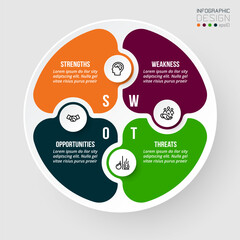 Business concept infographic template with swot analysis.