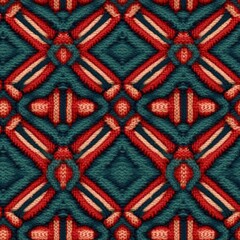 Fabric knitted seamless pattern with geometric shape spots. bright colors background for knitwear design or print, modern strips mat, Generative AI illustration