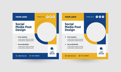Blue, Yellow, and White Social Media Templates for Engaging Content. Colorful Connections
