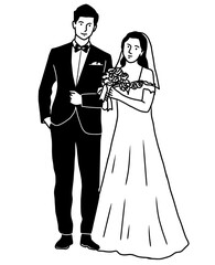 Fototapeta premium Couple Marriage. Bride and Groom in Marriage.