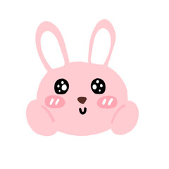 Pink Rabbit Bunny Head Cartoon illustration