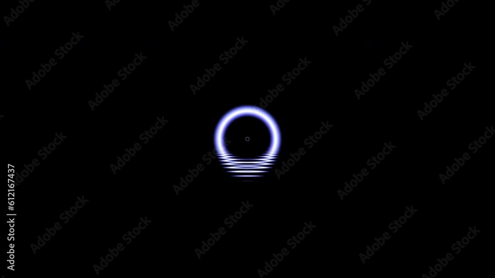 Poster seamless abstract psychedelic wavy background for loop playback. 4k video. neon circles on black bac