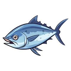 Obraz premium Sweet Tuna: Irresistible 2D Illustration of a Darling Fishy Friend