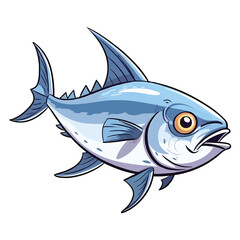 Obraz premium Sweet Tuna: Irresistible 2D Illustration of a Darling Fishy Friend