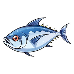 Obraz premium Sweet Tuna: Irresistible 2D Illustration of a Darling Fishy Friend