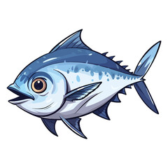 Obraz premium Sweet Tuna: Irresistible 2D Illustration of a Darling Fishy Friend