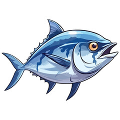 Obraz premium Sweet Tuna: Irresistible 2D Illustration of a Darling Fishy Friend
