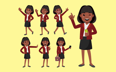 Set of people with different poses