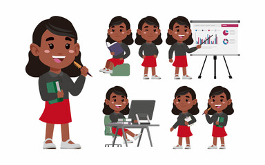 Set of people with different poses