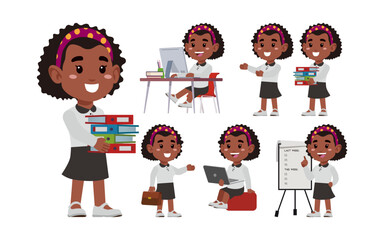 Set of people with different poses