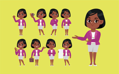 Set of people with different poses