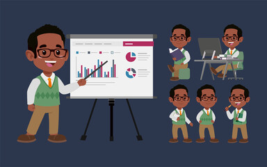 Set of people with different poses