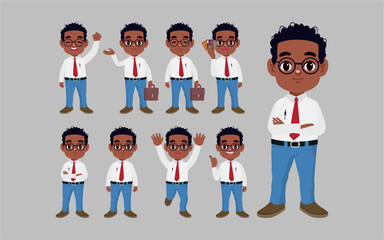 Set of people with different poses