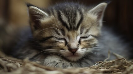 Naklejka na ściany i meble close up of a sleeping cat