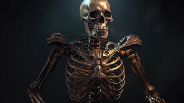 human skeleton in front of a background